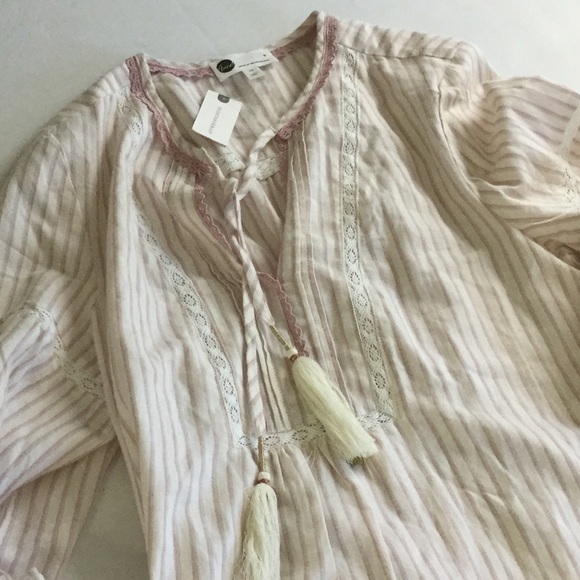 ANTHROPOLOGIE Floreat Night Shirt Ivory Pink Sz XS - Picture 5 of 8